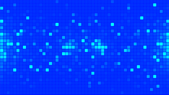 Abstract background of blue squares. Background of computer mosaic squares. Simple abstract graphic gradient background. Vector illustration