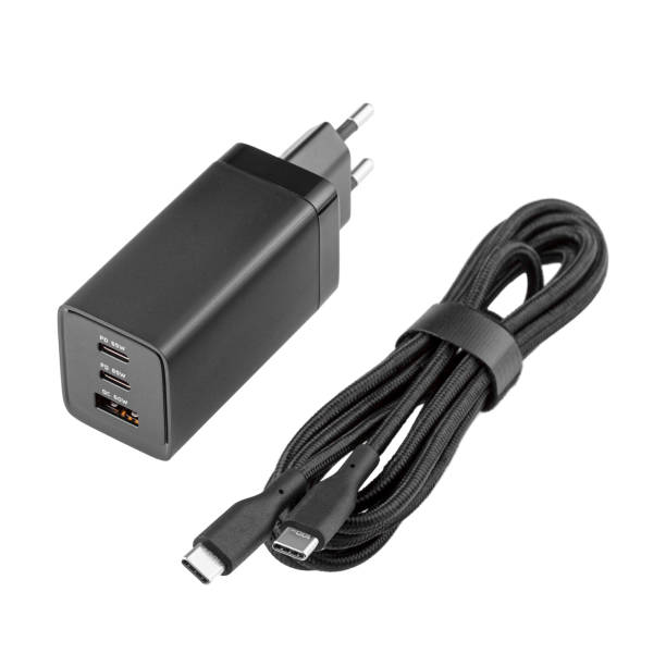 istock AC charger with USB and Type-C connector on isolated and white background 2097233707