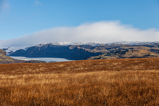 thingvellir national park landscape, mountains and glacier in iceland, north atlantic islands, europe.