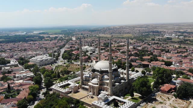 Aerial view of Selimiye Mosque in Edirne Turkey Footage stock video