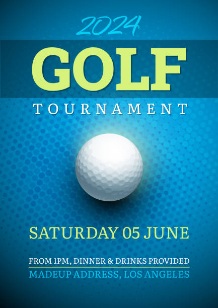 golf tournament poster - golf copy space professional sport sport stock-grafiken, -clipart, -cartoons und -symbole