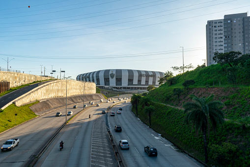Belo Horizonte. Minas Gerais. Brazil. February 28, 2024. The arena belongs to Clube Atlético Mineiro. Arena MRV, football stadium, located in Belo Horizonte.