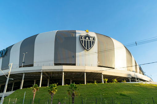 Belo Horizonte. Minas Gerais. Brazil. February 28, 2024. The arena belongs to Clube Atlético Mineiro. Arena MRV, football stadium, located in Belo Horizonte.