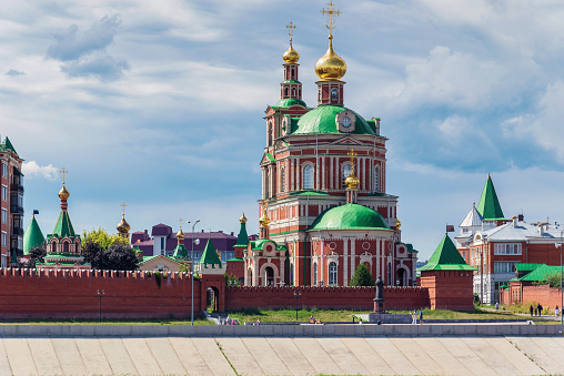 View of the Resurrection Cathedral in Yoshkar-Ola, Russia.
