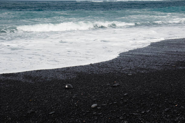 Black sand beach in Maui, Hawaii