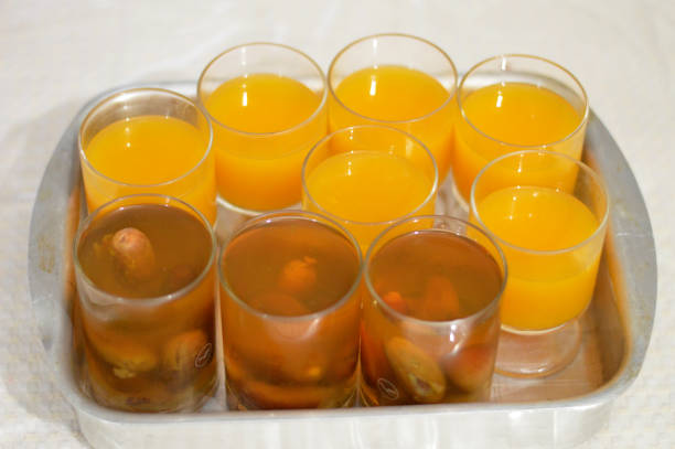 Various choices of refreshing fruit juice being sold at a Malaysia night market