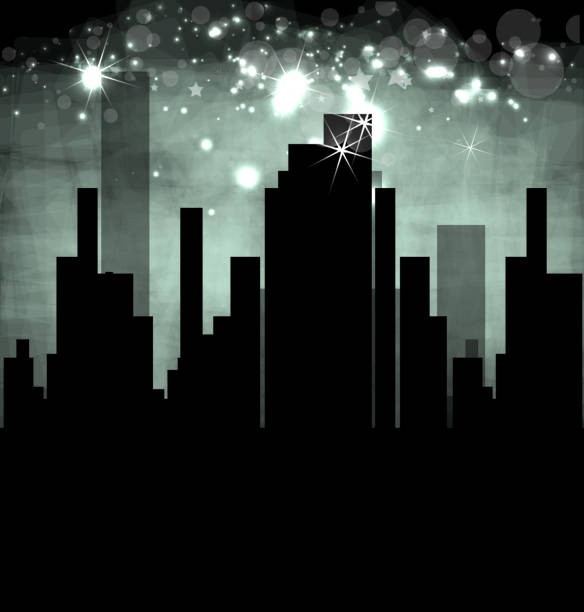 istock City Landscape abstract dark real estate vector illustration 2097335581