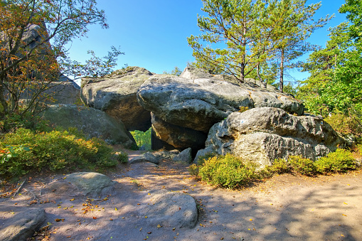 rocks in Zittau Mountains, autumn