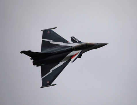 July 7, 2023, Paris, France. The Dassault Rafale is a French twin-engine, canard delta wing, multirole fighter aircraft designed and built by Dassault Aviation.