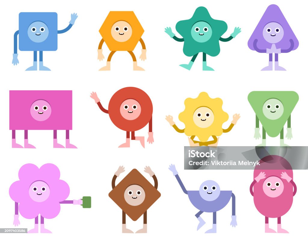 Vector Character Using Shapes Geometric Shapes Characters Stock Illustration - Download Image Now ...