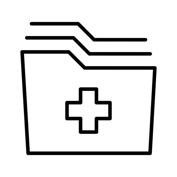 Vector illustration of Medical Record Single Line Icon