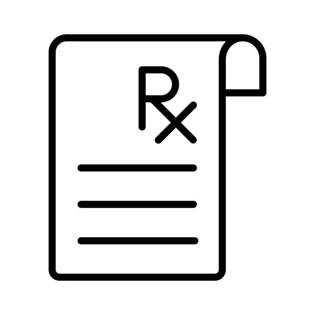 Vector illustration of Prescription Medicine Single Line Icon