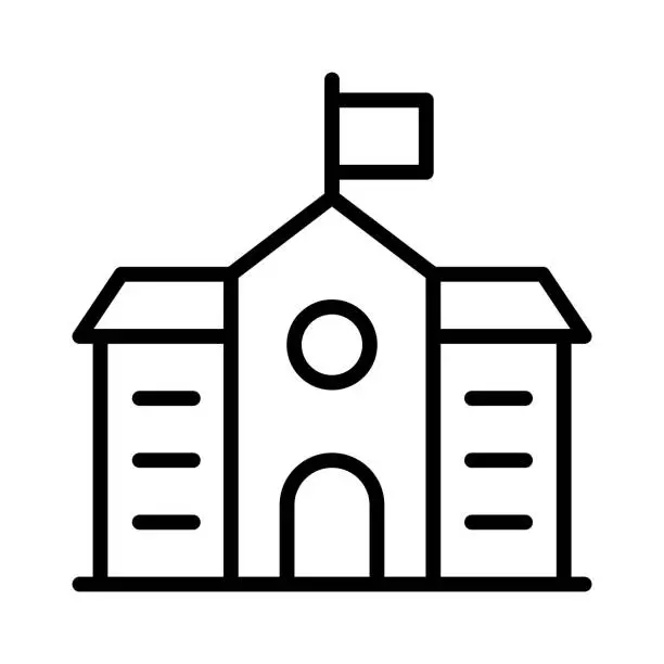 Vector illustration of Public Building Single Icon