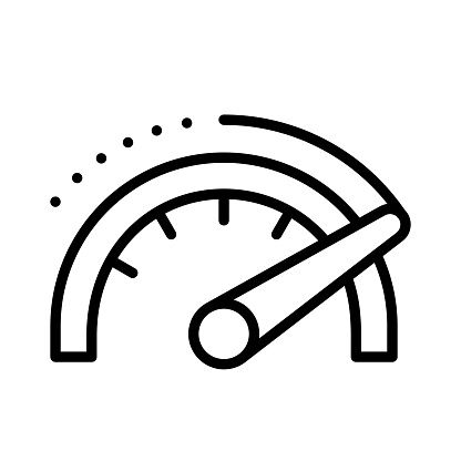 Speedometer, Gauge Editable Stroke Single Line Icon Design