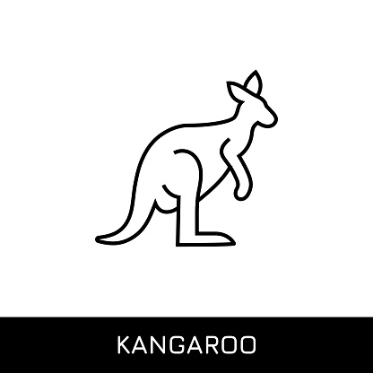 Kangaroo Editable Stroke Single Line Icon Design. Pixel Perfect Vector Icon. Perfect icons for mobile and web