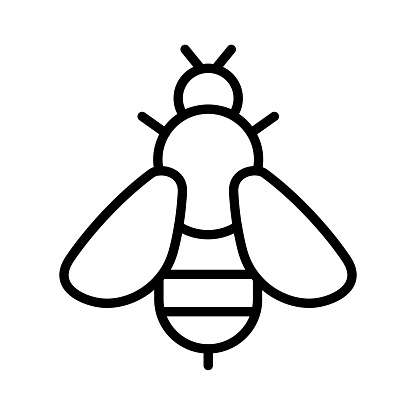 Honey Bee Single Icon. Pixel Perfect - Editable Stroke - User Interface Element for Web and Mobile App