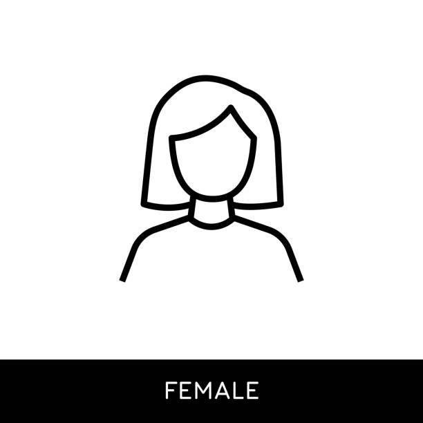 Female Editable Stroke Vector Line Icon. Female Editable Stroke Vector Thin Line Icon. Vector Illustration. Pixel Perfect. For mobile and web. one-woman-only stock illustrations