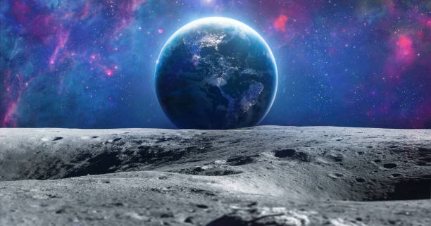 istock Moon and Earth. Stars and galaxies in deep space. Earth hour at night 2097461675
