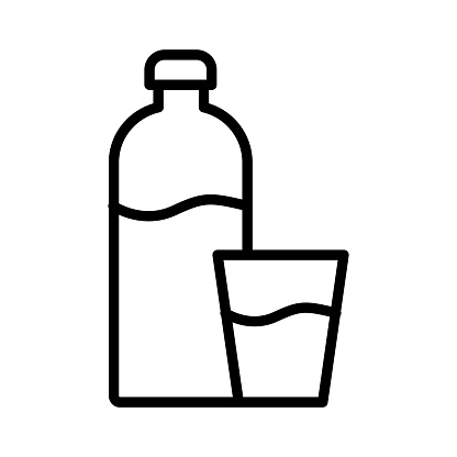 Water Bottle Editable Stroke Single Line Icon Design