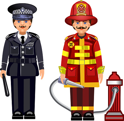 Police officer and firefighter