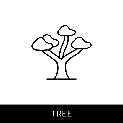 Tree Editable Stroke Single Line Icon Design. Pixel Perfect Vector Icon. Perfect icons for mobile and web