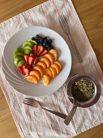 Argentinian breakfast with fruits