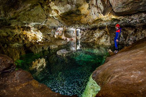 Orbetello, Tuscany, Italy: The Risorgenza cave of Punta degli Stretti is located in the municipality of Monte Argentario, on the road from Orbetello to Porto Santo Stefano