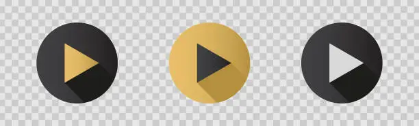Vector illustration of Play button set in flat style