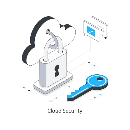 Cloud Security isometric stock illustration. EPS File stock illustration.