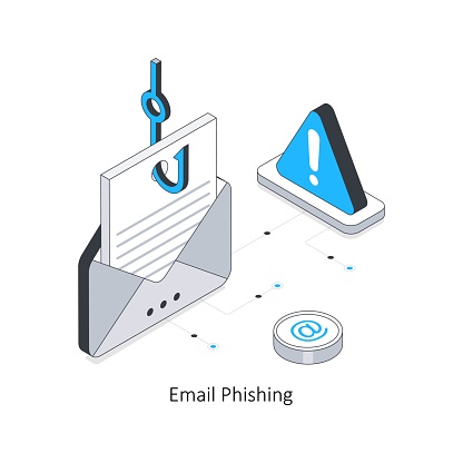 Email Phishing isometric stock illustration. EPS File stock illustration.