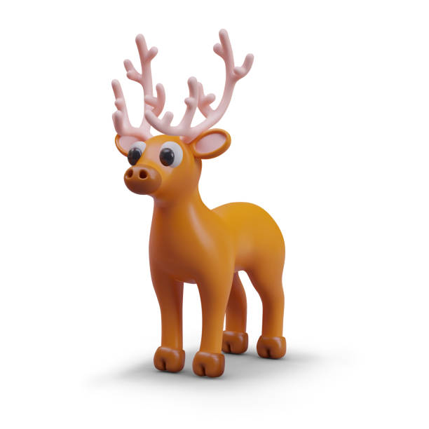 istock Side view on cute model deer in realistic style. Concept of Christmas and New Year 2097606522