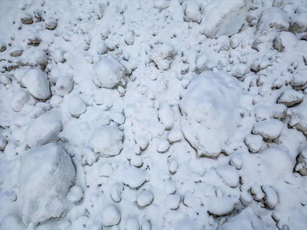 Rocks and Snow in Avalanche debris.