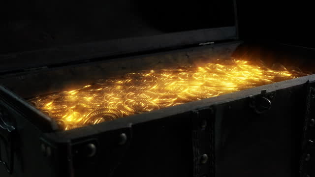 Glowing Gold Coins In Chest