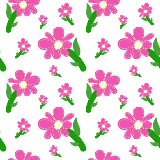 Vector illustration of Fantastic flowers as a pattern, vector illustration