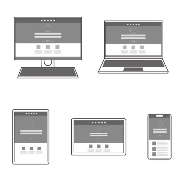 Vector illustration of Illustration of various device equipment