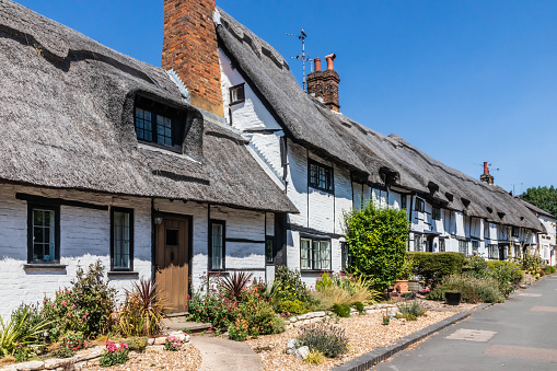 Traditional English thatched cottages in Wendover, Buckinghamshire