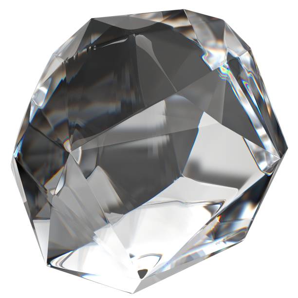 istock Isolated Colorless Gemstone, Crystal's lush organic refraction and reflection Elegant Modern 3D Rendering Abstract Background 2097802269