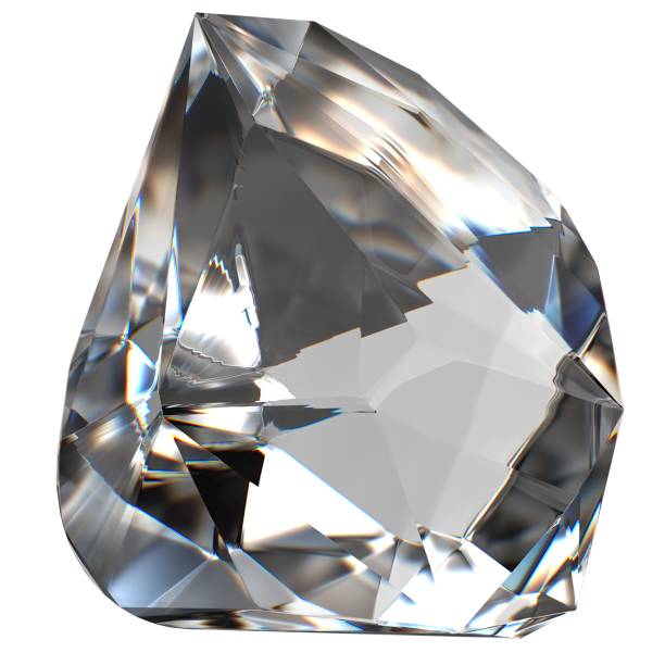 istock Isolated Colorless Gemstone, Crystal Transparent Cool Refraction and Reflection Elegant Modern 3D Rendering Abstract Background 2097810422