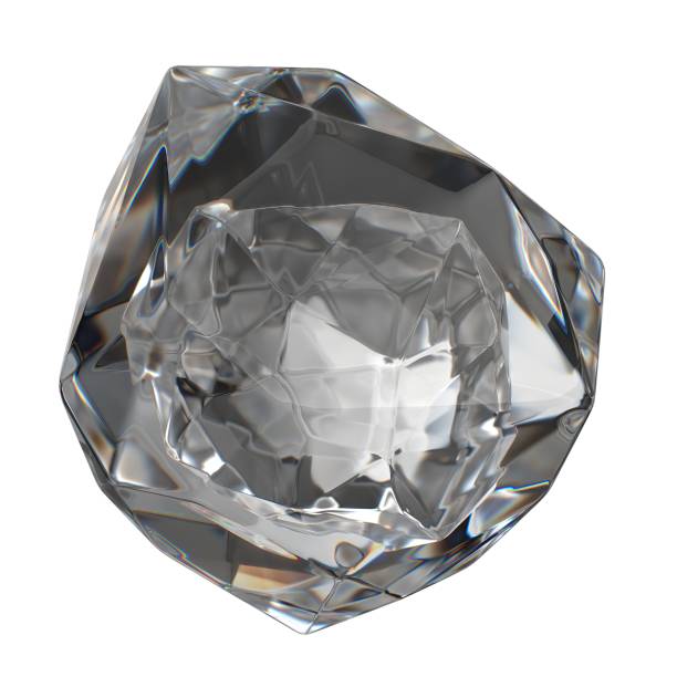 Isolated Colorless Gemstone, Crystal Organic Transparent Refraction and Reflection Elegant Modern 3D Rendering Abstract Background High quality 3d illustration