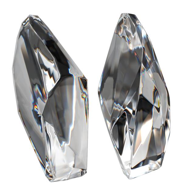 istock Isolated Colorless Gemstone, Crystal Beautiful Cool Refraction and Reflection Elegant Modern 3D Rendering Abstract Background 2097815545