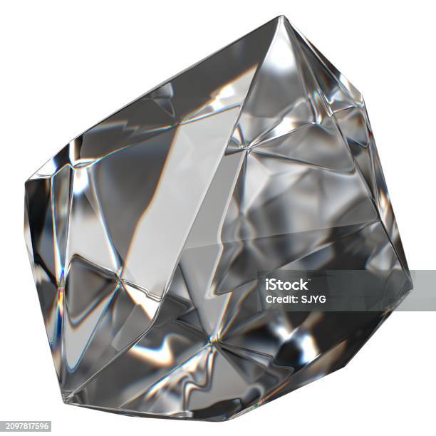 Colorless Crystal Texture Isolated Colorless Gemstone Crystal Beautiful Fresh Refraction And ...