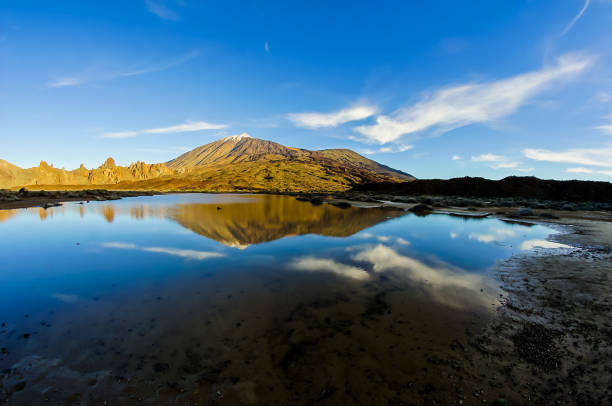 desert landscape - image alternative energy canary islands color image - fotografias e filmes do acervo