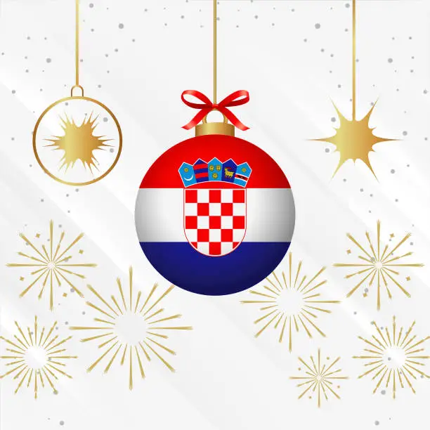 Vector illustration of Christmas Ball Ornaments Croatia Flag Celebration