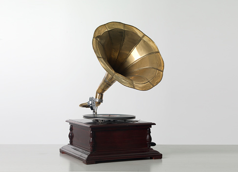 gramophone on clean background