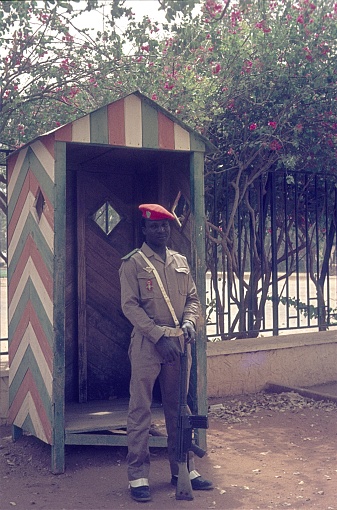 Senegal, West Africa, 1973. West African border post.