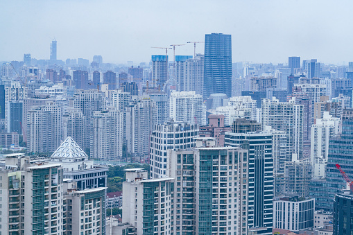 Panoramic vista along the high density high rise housing in central Seoul, South Korea’s vibrant capital city.