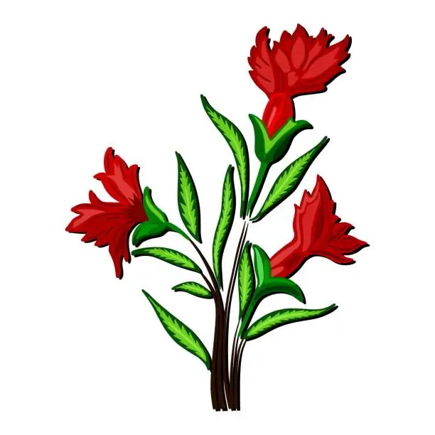 Vector illustration of Hive Flower Bunch with Leaves