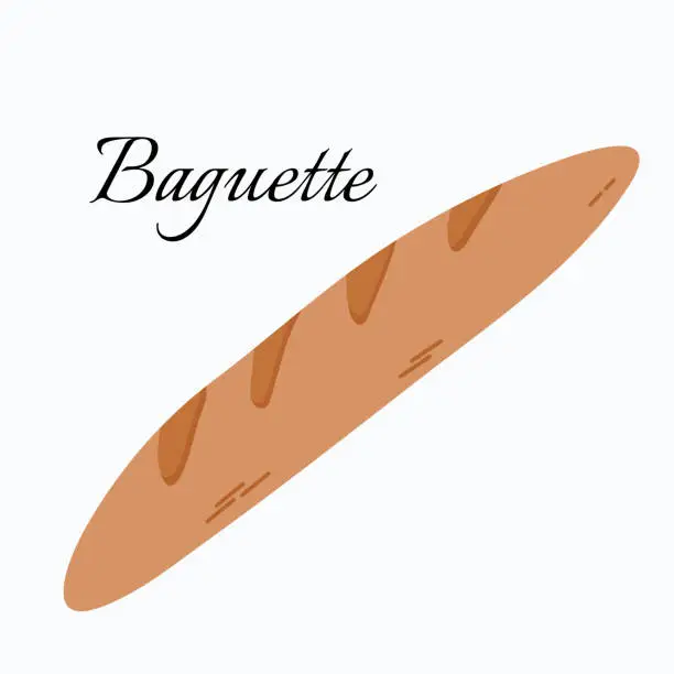 Vector illustration of Baguette icon clipart avatar isolated vector illustration