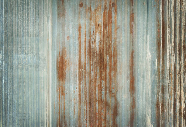 istock Old zinc wall texture background, rusty on galvanized metal panel sheeting. 2098090293