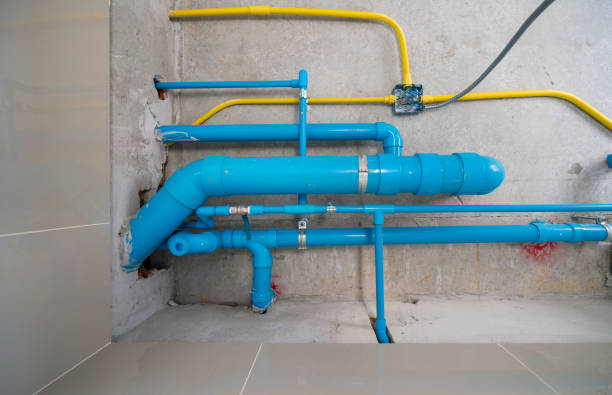 istock The water pipe system, wastewater pipes and electrical wiring are neatly installed under the ceiling. 2098110444
